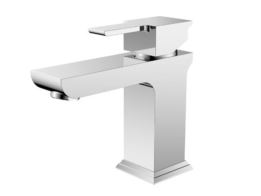 Single Handle Brass Basin Mixer Faucet In Chrome Finish T8792W